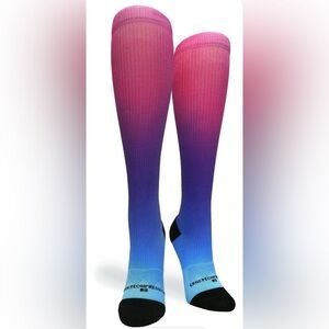 Crazy Compression Socks – Pink, Purple and Blue Ombre | S/M (Shoe Size 7-10)